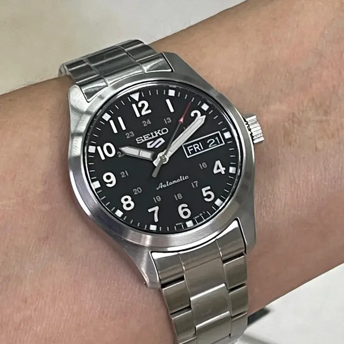 Seiko 5 Sports Automático Field Series Reduce SRPJ81 preto 