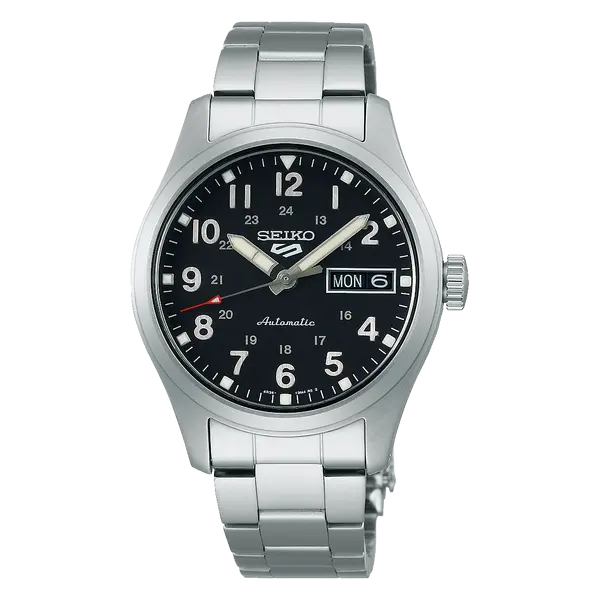 Seiko 5 Sports Automático Field Series Reduce SRPJ81 preto 