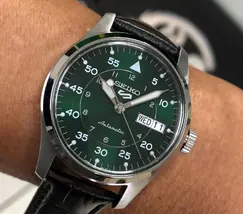 Seiko 5 Sports Automático Field Series Reduce SRPJ89 verde Couro - imagem 1