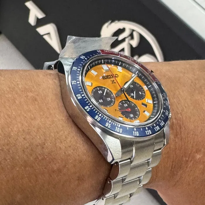 Seiko Prospex Solar Speedtimer cronógrafo Pogue SSC947 Laranja
