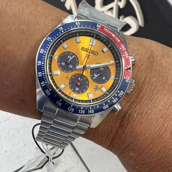 Seiko Prospex Solar Speedtimer cronógrafo Pogue SSC947 Laranja