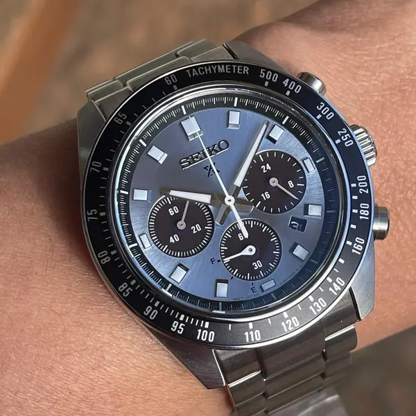 Seiko Prospex Solar Speedtimer cronógrafo Crystal Trophy SSC935 azul celeste