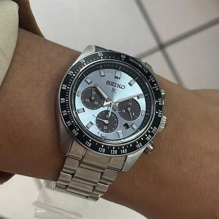 Seiko Prospex Solar Speedtimer cronógrafo Crystal Trophy SSC935 azul celeste