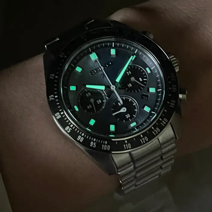 Seiko Prospex Solar Speedtimer cronógrafo Crystal Trophy SSC935 azul celeste