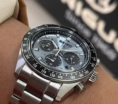 Seiko Prospex Solar Speedtimer cronógrafo Crystal Trophy SSC935 azul celeste - imagem 3