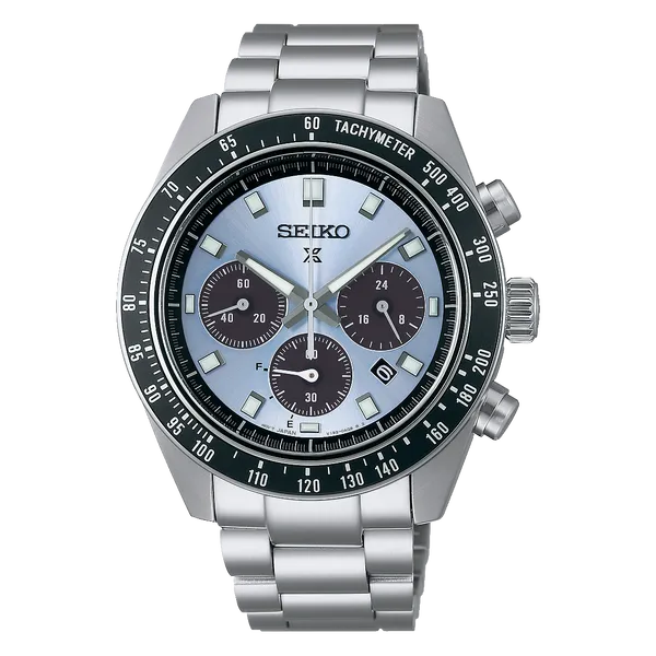 Seiko Prospex Solar Speedtimer cronógrafo Crystal Trophy SSC935 azul celeste