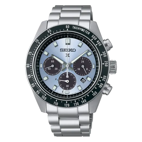 Seiko Prospex Solar Speedtimer cronógrafo Crystal Trophy SSC935 azul celeste