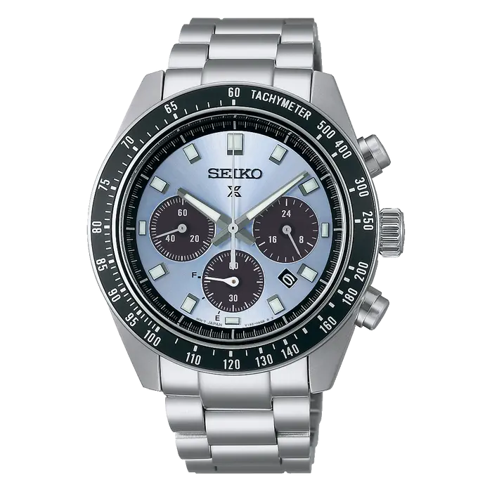 Seiko Prospex Solar Speedtimer cronógrafo Crystal Trophy SSC935 azul celeste