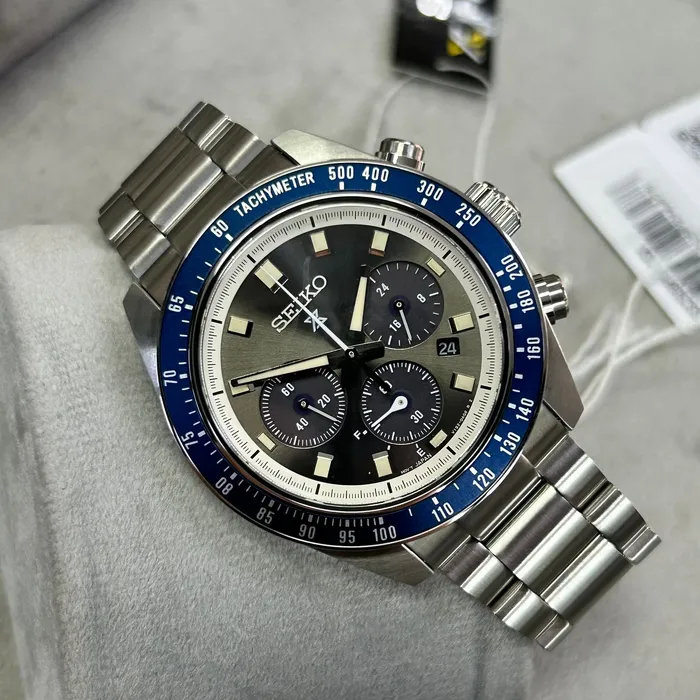 Seiko Prospex Speedtimer Solar SSC939 Cinza e Azul | Taniguchi Relógios