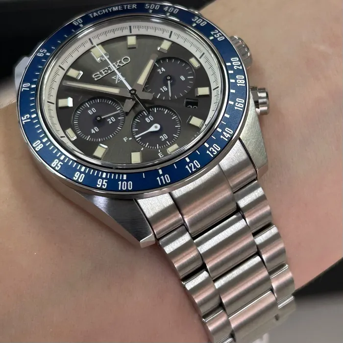Seiko Prospex Speedtimer Solar SSC939 Cinza e Azul | Taniguchi Relógios