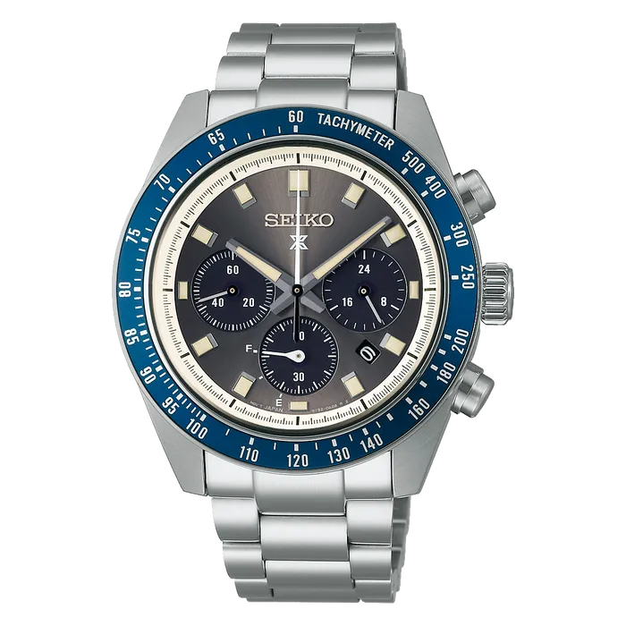 Seiko Prospex Speedtimer Solar SSC939 Cinza e Azul | Taniguchi Relógios