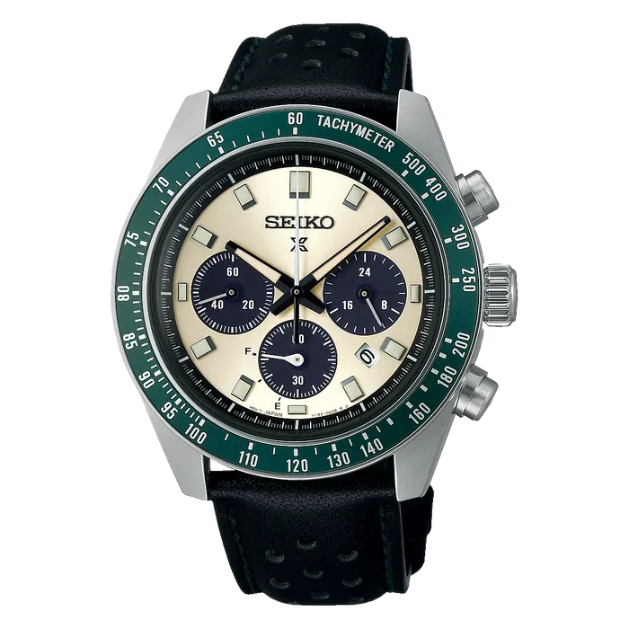 Seiko Prospex Speedtimer Solar SSC943 Marfim e Verde | Taniguchi Relógios
