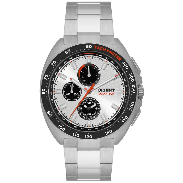 Relógio Orient Solartech Cronógrafo MBSSC298 Prata 42mm | Taniguchi Relógios