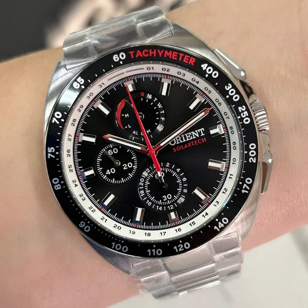 Orient Solartech Cronografo perpetual Calendar MBSSC298 Preto