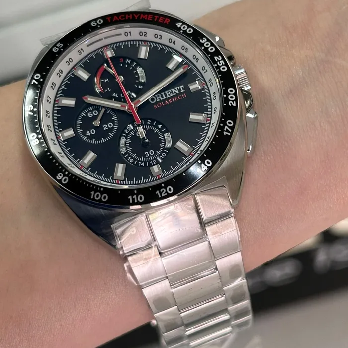 Relógio Orient Solartech Cronógrafo MBSSC298 Preto 42mm | Taniguchi Relógios
