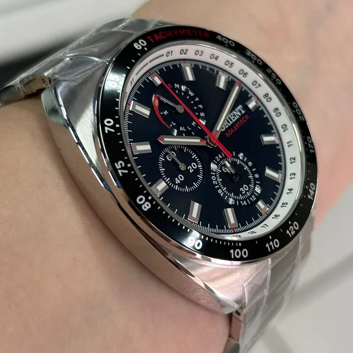 Relógio Orient Solartech Cronógrafo MBSSC298 Preto 42mm | Taniguchi Relógios
