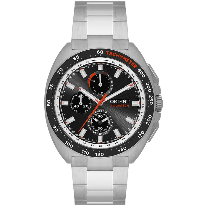 Relógio Orient Solartech Cronógrafo MBSSC298 Preto 42mm | Taniguchi Relógios