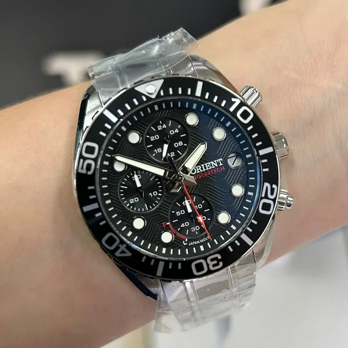 Orient Solartech Cronografo Elite Sea MBSSC300 Preto