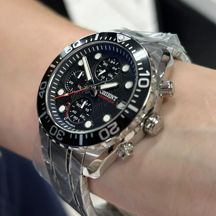 Orient Solartech Cronografo Elite Sea MBSSC300 Preto