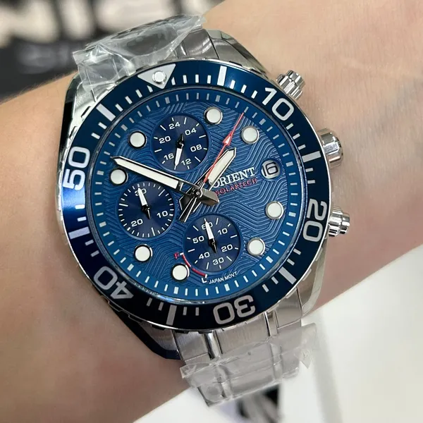 Orient Solartech Cronografo Elite Sea MBSSC300 Preto