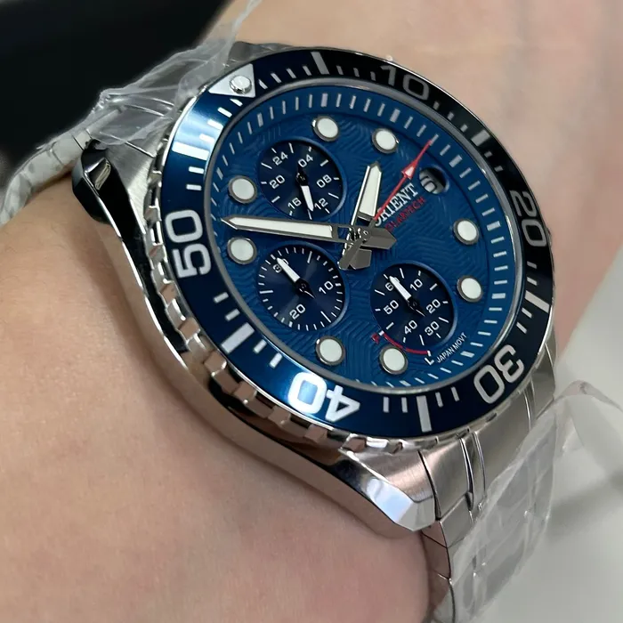 Orient Solartech Cronografo Elite Sea MBSSC300 Preto