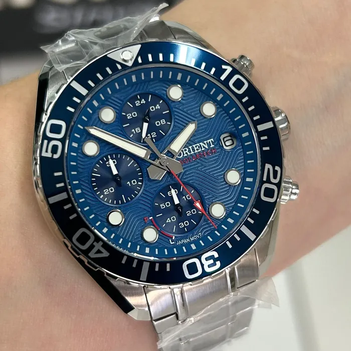 Orient Solartech Cronografo Elite Sea MBSSC300 Preto