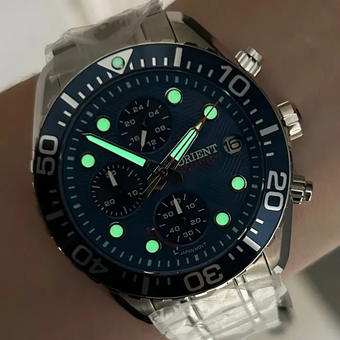 Orient Solartech Cronografo Elite Sea MBSSC300 Preto