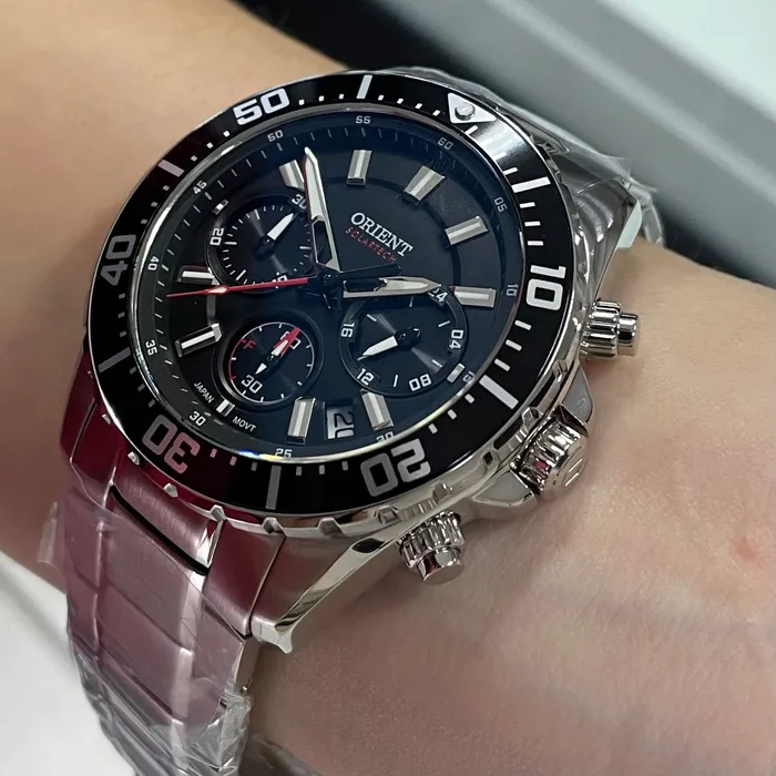 Relógio Orient ST Elite Sea MBSSC288 P1SX SolarTech Safira Original | Taniguchi Relógios