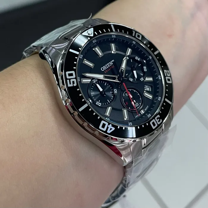 Orient Solartech Cronografo Elite Sea MBSSC288 Preto