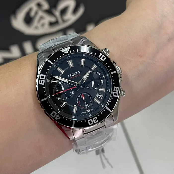 Relógio Orient ST Elite Sea MBSSC288 P1SX SolarTech Safira Original | Taniguchi Relógios