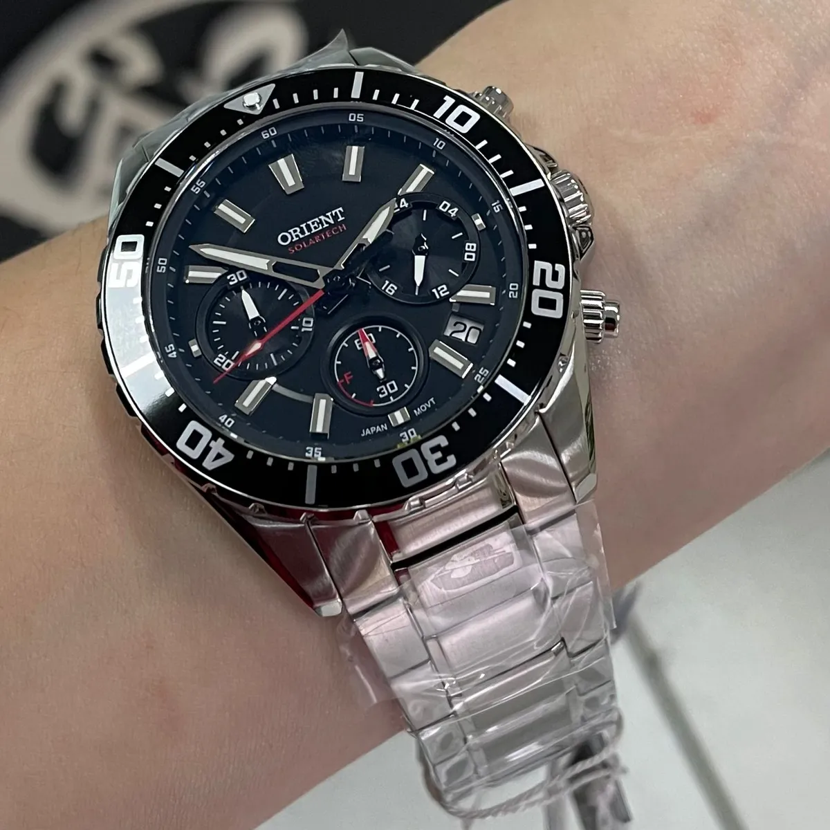 Relógio Orient ST Elite Sea MBSSC288 P1SX SolarTech Safira