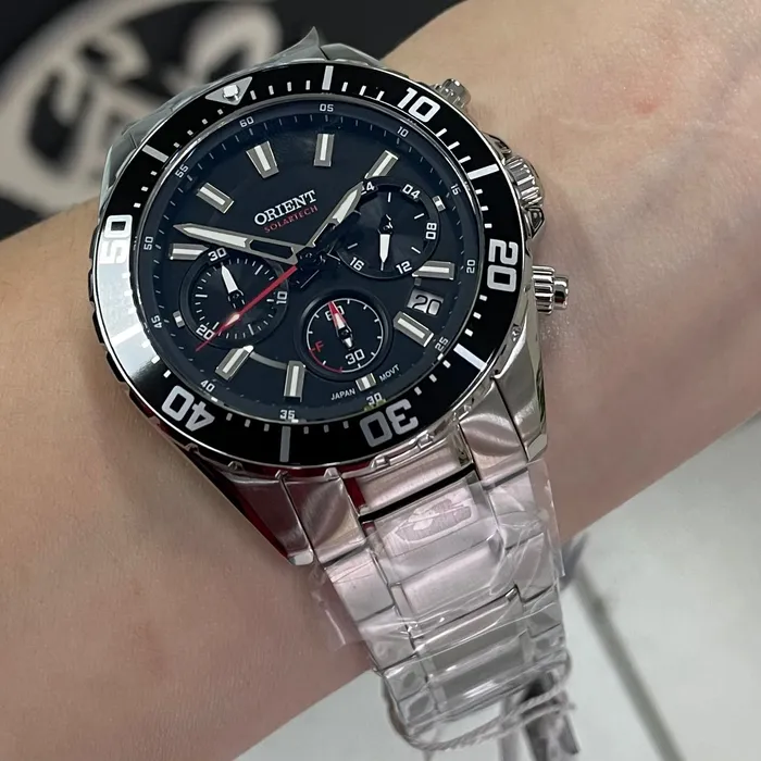 Orient Solartech Cronografo Elite Sea MBSSC288 Preto