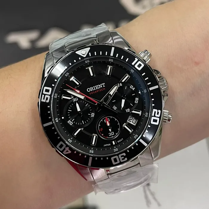 Orient Solartech Cronografo Elite Sea MBSSC288 Preto