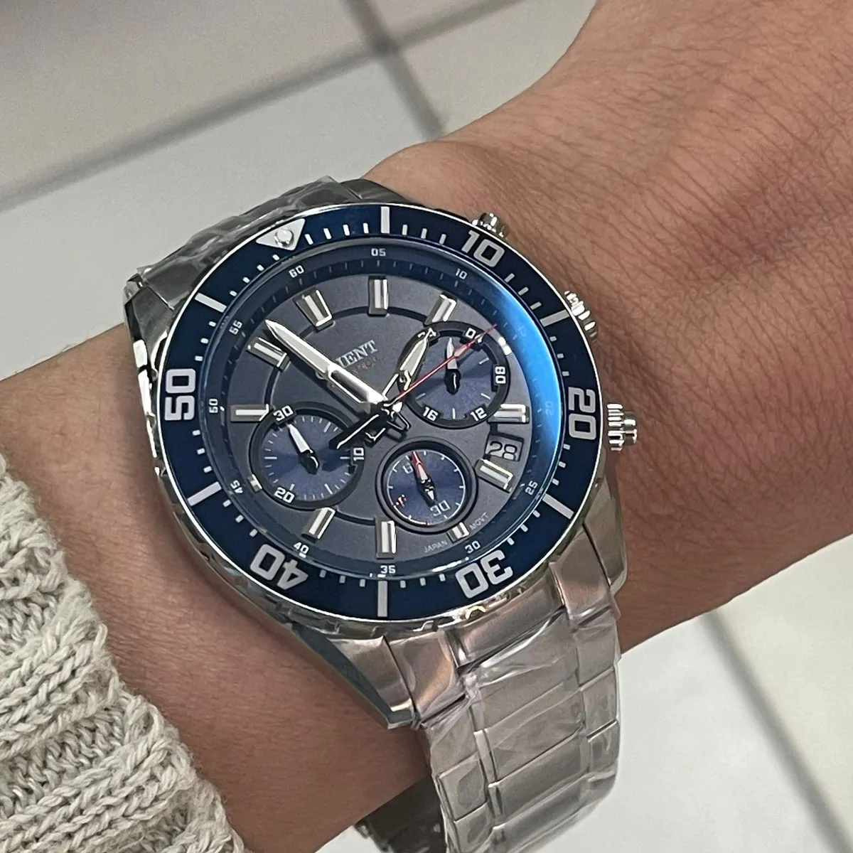 Relógio Orient ST Elite Sea MBSSC288 D1SX SolarTech Safira