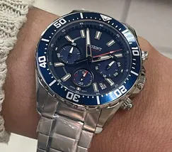 Orient Solartech Cronografo Elite Sea MBSSC288 Azul - imagem 3