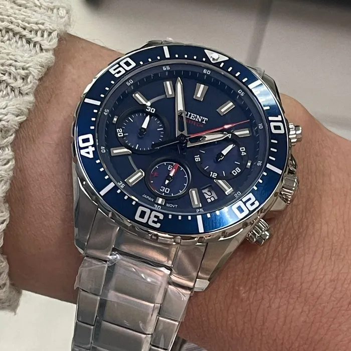 Relógio Orient ST Elite Sea MBSSC288 D1SX SolarTech Safira Original | Taniguchi Relógios