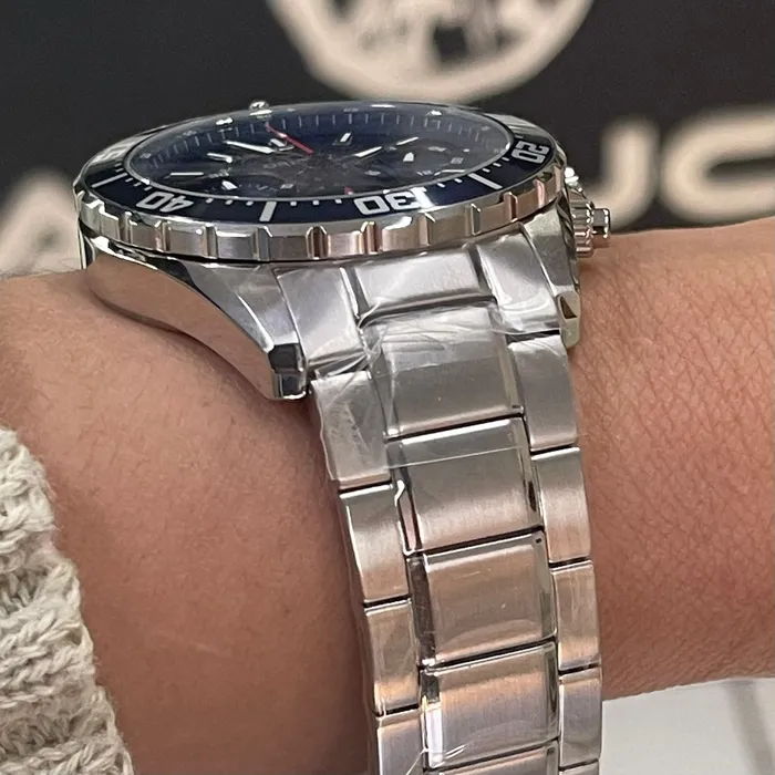 Relógio Orient ST Elite Sea MBSSC288 D1SX SolarTech Safira Original | Taniguchi Relógios