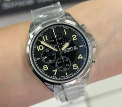 Relógio Orient SolarTech Cronógrafo MBSSC302 P2SX Dourado Safira Original | Taniguchi Relógios - imagem 1