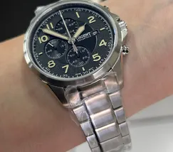 Relógio Orient SolarTech Cronógrafo MBSSC302 P2SX Dourado Safira Original | Taniguchi Relógios - imagem 5