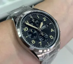 Relógio Orient SolarTech Cronógrafo MBSSC302 P2SX Dourado Safira Original | Taniguchi Relógios - imagem 4