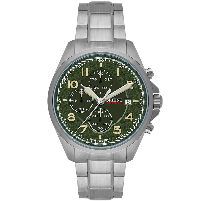 Relógio Orient SolarTech Cronógrafo MBSSC302 E2SX Safira Original | Taniguchi Relógios