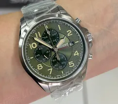 Relógio Orient SolarTech Cronógrafo MBSSC302 E2SX Safira Original | Taniguchi Relógios - imagem 1