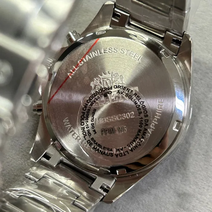 Relógio Orient SolarTech Cronógrafo MBSSC302 E2SX Safira Original | Taniguchi Relógios