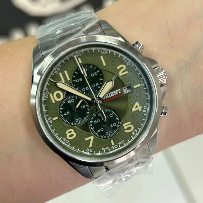 Relógio Orient SolarTech Cronógrafo MBSSC302 E2SX Safira Original | Taniguchi Relógios