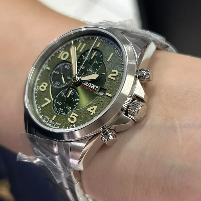 Relógio Orient SolarTech Cronógrafo MBSSC302 E2SX Safira Original | Taniguchi Relógios
