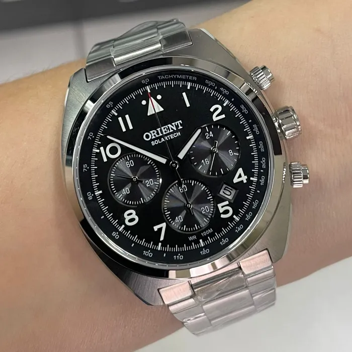 Orient Solartech Cronografo Elite Pilot MBSSC297 preto