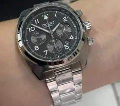 Orient Solartech Cronografo Elite Pilot MBSSC297 preto - imagem 5