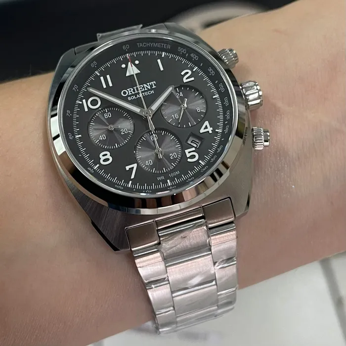 Orient Solartech Cronografo Elite Pilot MBSSC297 preto