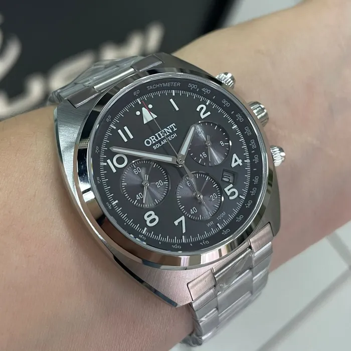 Orient Solartech Cronografo Elite Pilot MBSSC297 preto