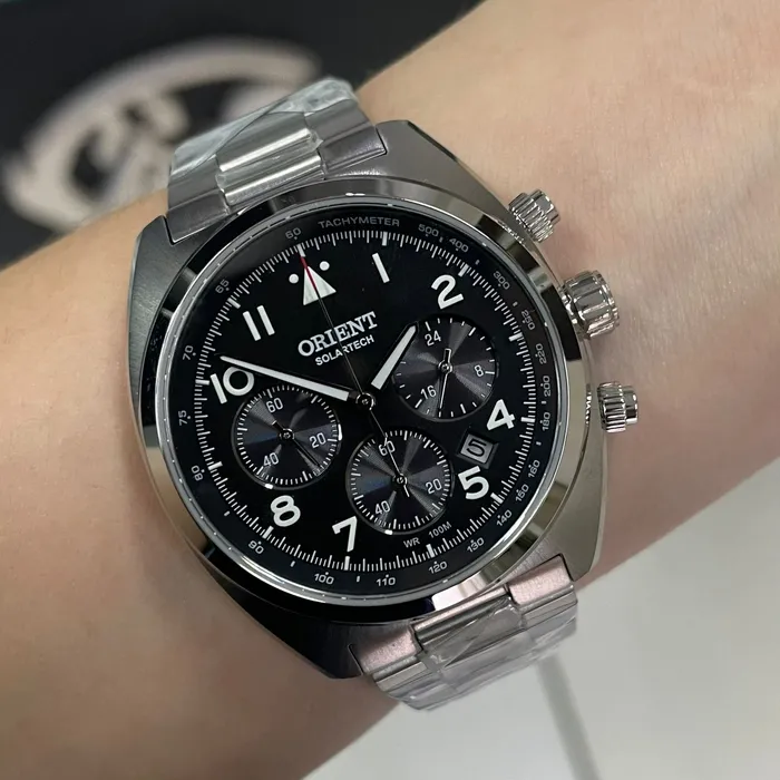 Orient Solartech Cronografo Elite Pilot MBSSC297 preto